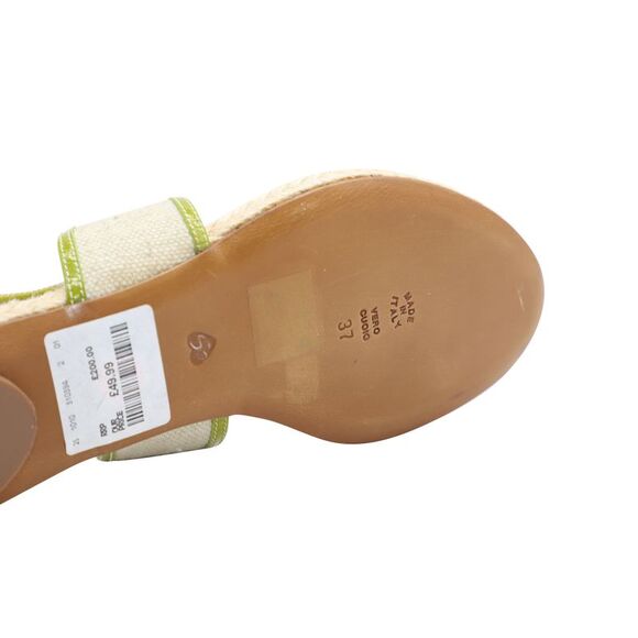 Pre Loved Moschino Vintage Espadrille Thong Sandals Button Detail Women Beige - Picture 5 of 6
